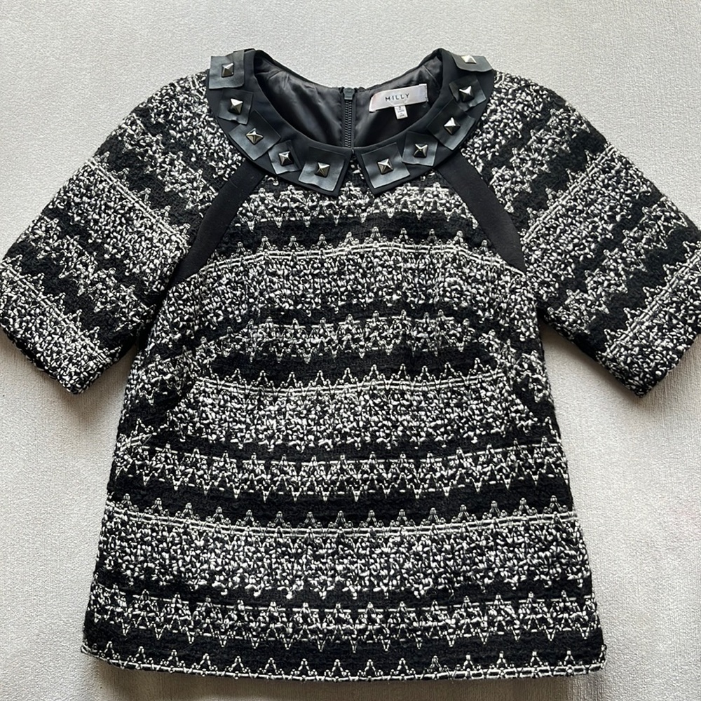 Milly tweed black and white sweater Size 2